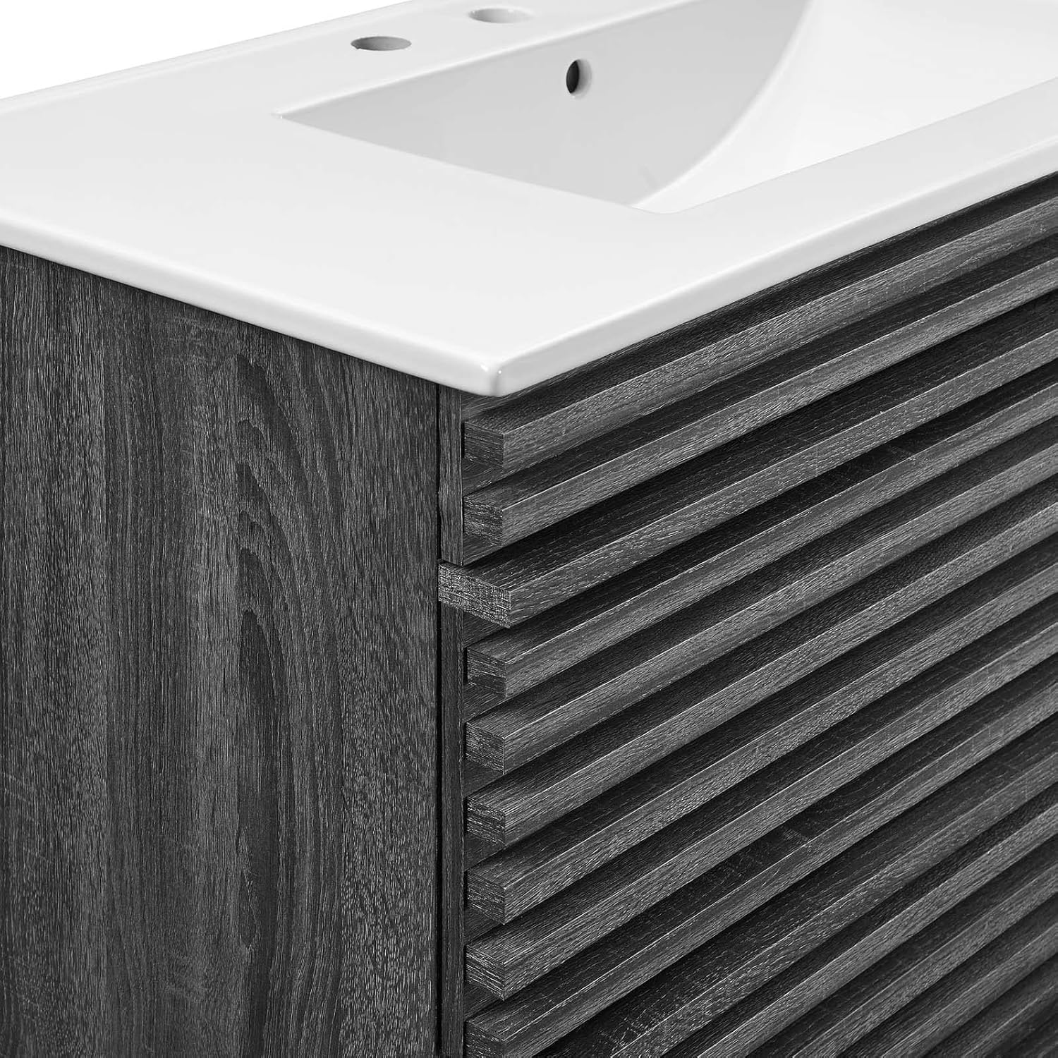 Modway Render 36" Wall-Mount Bathroom Vanity in Charcoal White