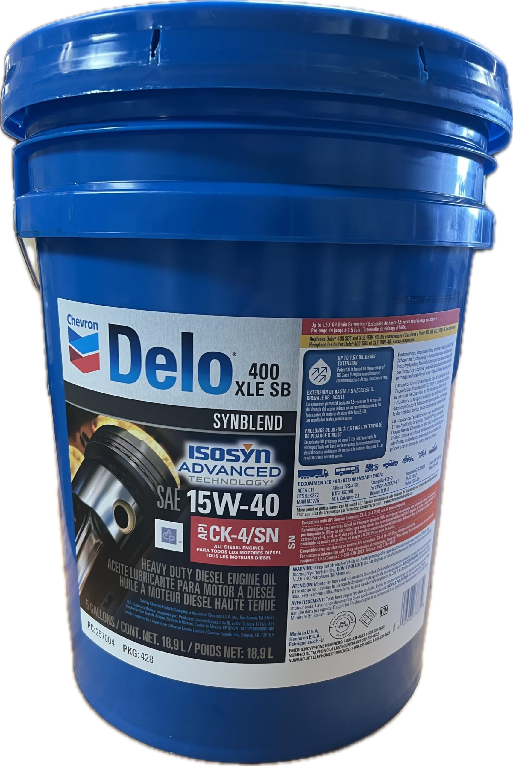 Amazon.com: Generic Delo 400 XLE SB Synblend 15W-40 Heavy Duty