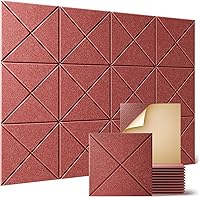 Vista 54 de Sonicism Paquete de 12 paneles acústicos de pared autoadhesivos, paneles de espuma a prueba de sonido de 12 x 12 x 0.4 pulgadas, paneles decorativos