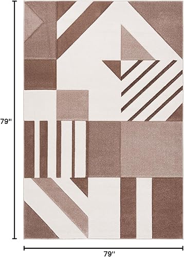 Vista 85 de SAFAVIEH Alfombra de área de 8 x 10 pies – Colección Hollywood – Grande – Marfil y azul pavo real, diseño moderno de mediados de siglo, no desprende