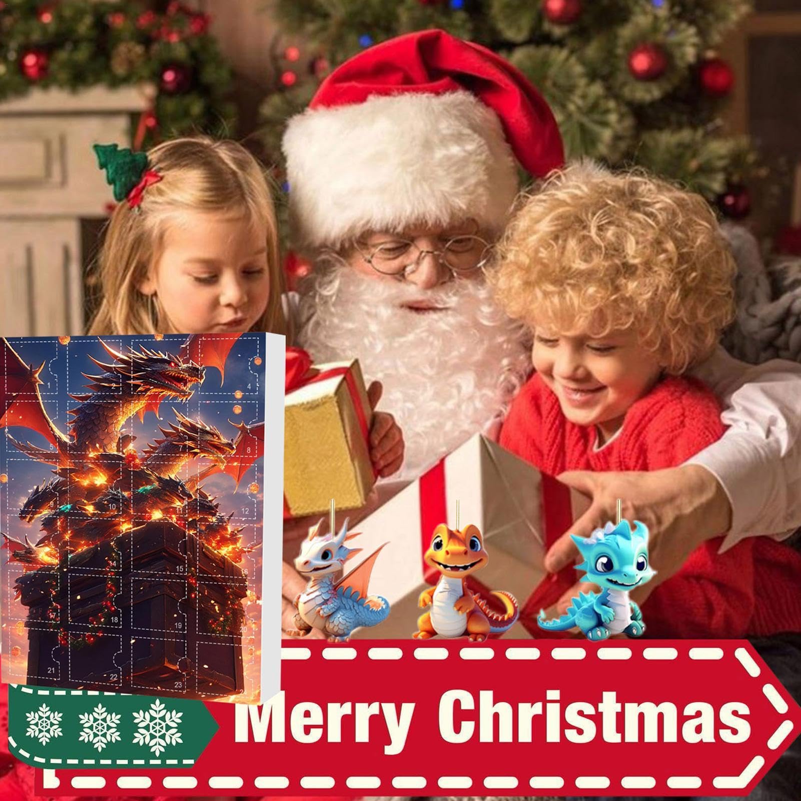 Calendario Avvento Cavalli Calendario Avvento Drago 2024 - 24 Ornamenti Dinosauro Miniatura Per Natale Decorazione Festiva