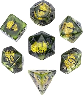 UDIXI Resin DND Dice Set D&D Polyhedral Dice Set for Tabletop Games (Druid)