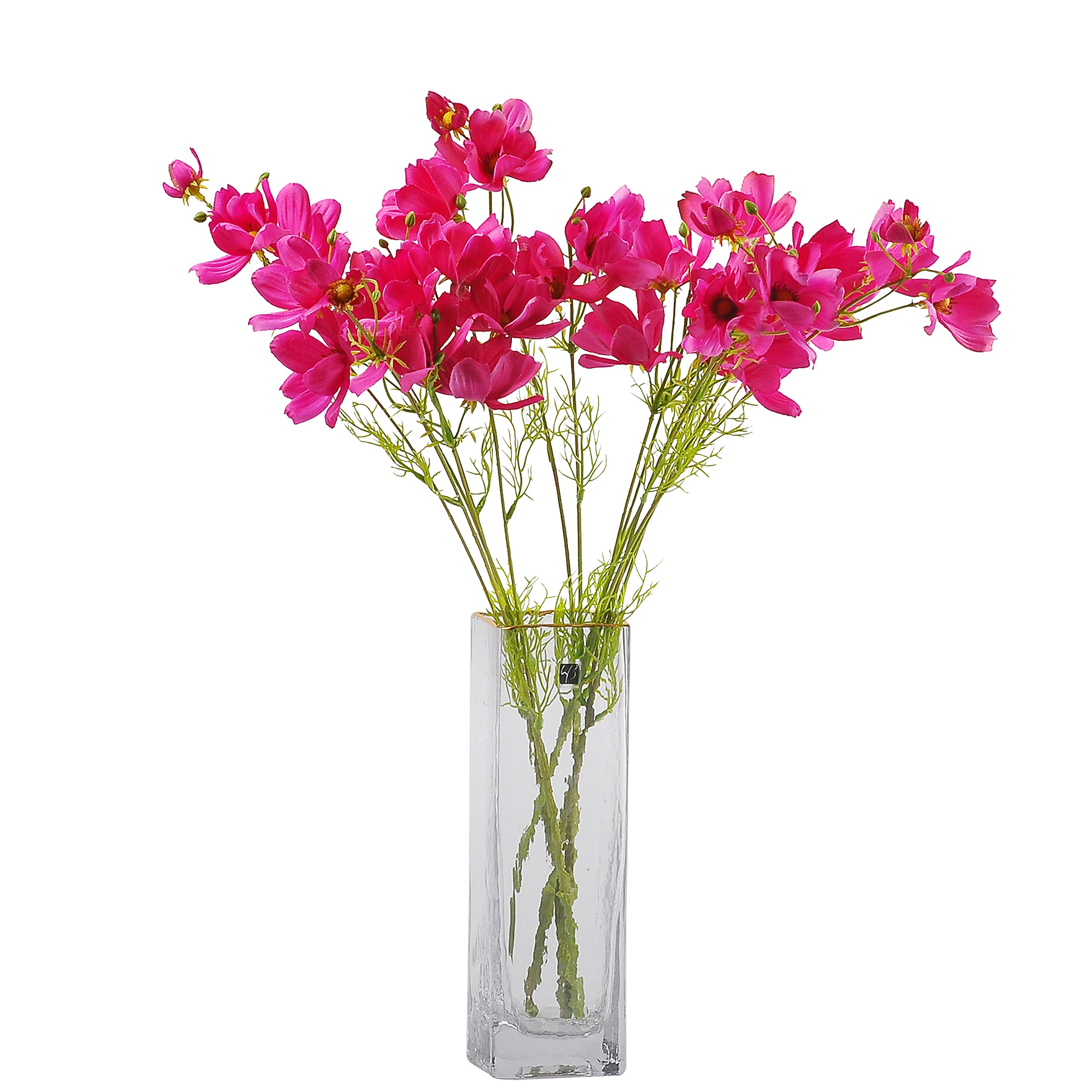 Cn-Knight Cherry Pink Artificial Wild Flower Cosmos 6Pcs Long Stem Coreopsis For Wedding Bridal Diy Bouquet Home Décor Centerpieces(Cherry Pink)