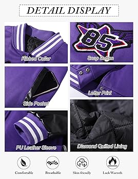 Amazon.com: Kissonic Women's Varsity Jacket Casual Letter