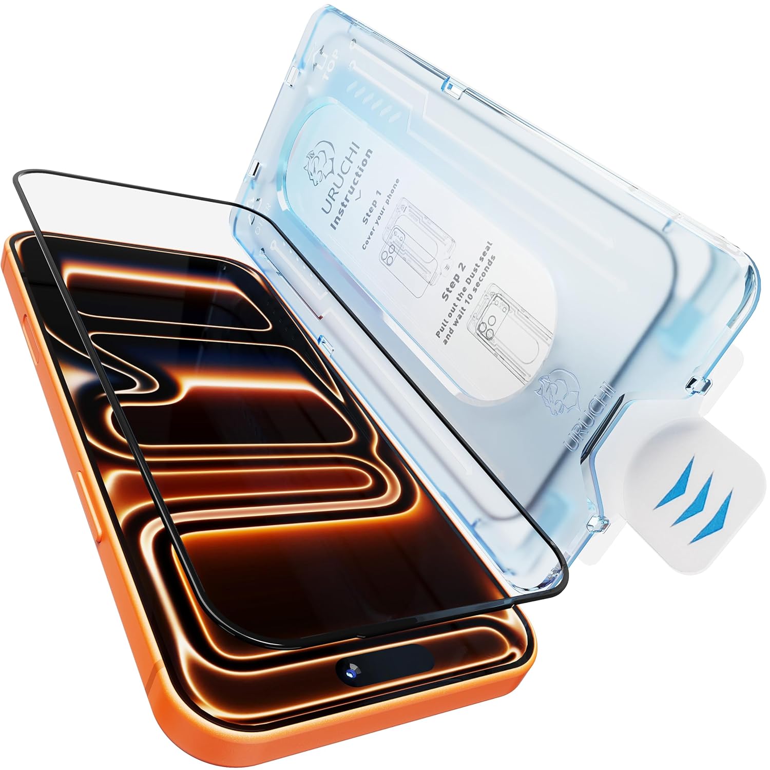 URUCHI iPhone 17 Pro Max İle Uyumlu PREMIUM Hizalama Aparatlı ve Takılırken Camın Altında Kesinlikle Toz Bırakmayan Darbelere Karşı Ekstra Güçlü HD Ekran Koruyucu Cam