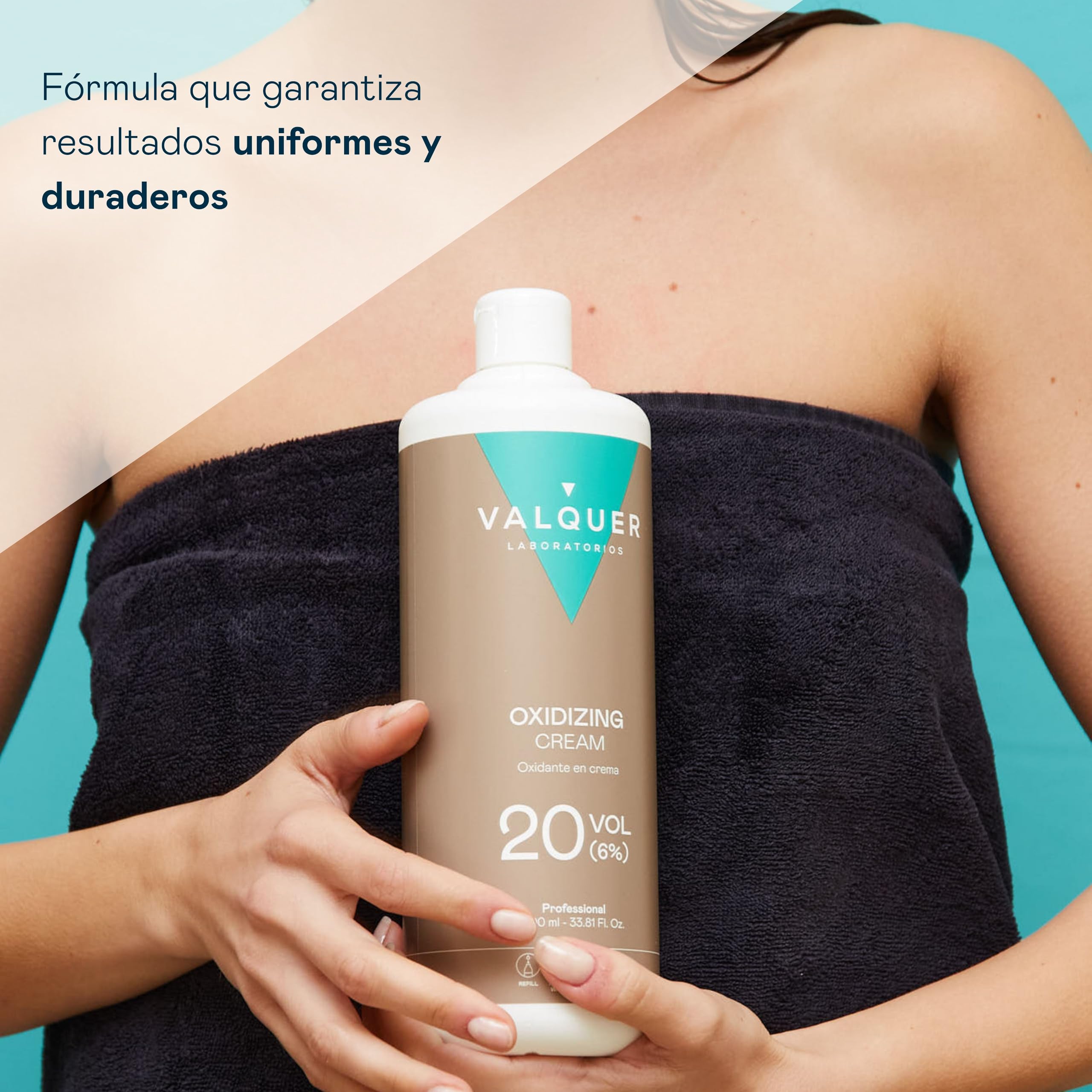 VALQUER Agua Oxigenada en Crema Estabilizada 20 Volúmenes 6% | Oxidante para Coloración Capilar Permanente y Decoloración | Vegano con Ingredientes de Origen Natural | Profesional | 1 L — view 5