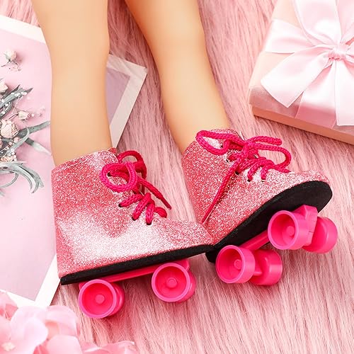 Miniatura 2 de Bencailor 3 pares de zapatos de muñeca de 18 pulgadas de primavera de 18 pulgadas, zapatos de muñeca de elfo americanos, accesorios para muñecas de