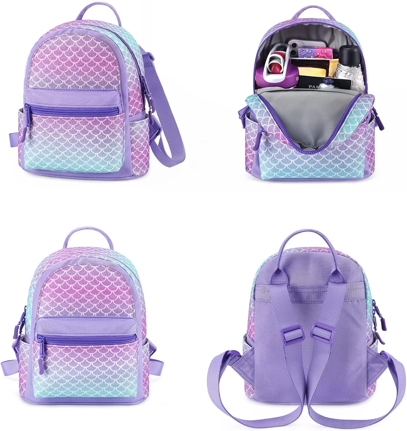 mibasies Mini Backpack for Girls Kids Rainbow Purse - Image 6