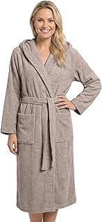 Bademantel Damen Frottee aus 100% Baumwolle – OEKO TEX Standard – weicher Morgenmantel langmit Kapuze, Bindegürtel und aufgesetzten Taschen – ideal für Sauna & Zuhause (S-XXXL)