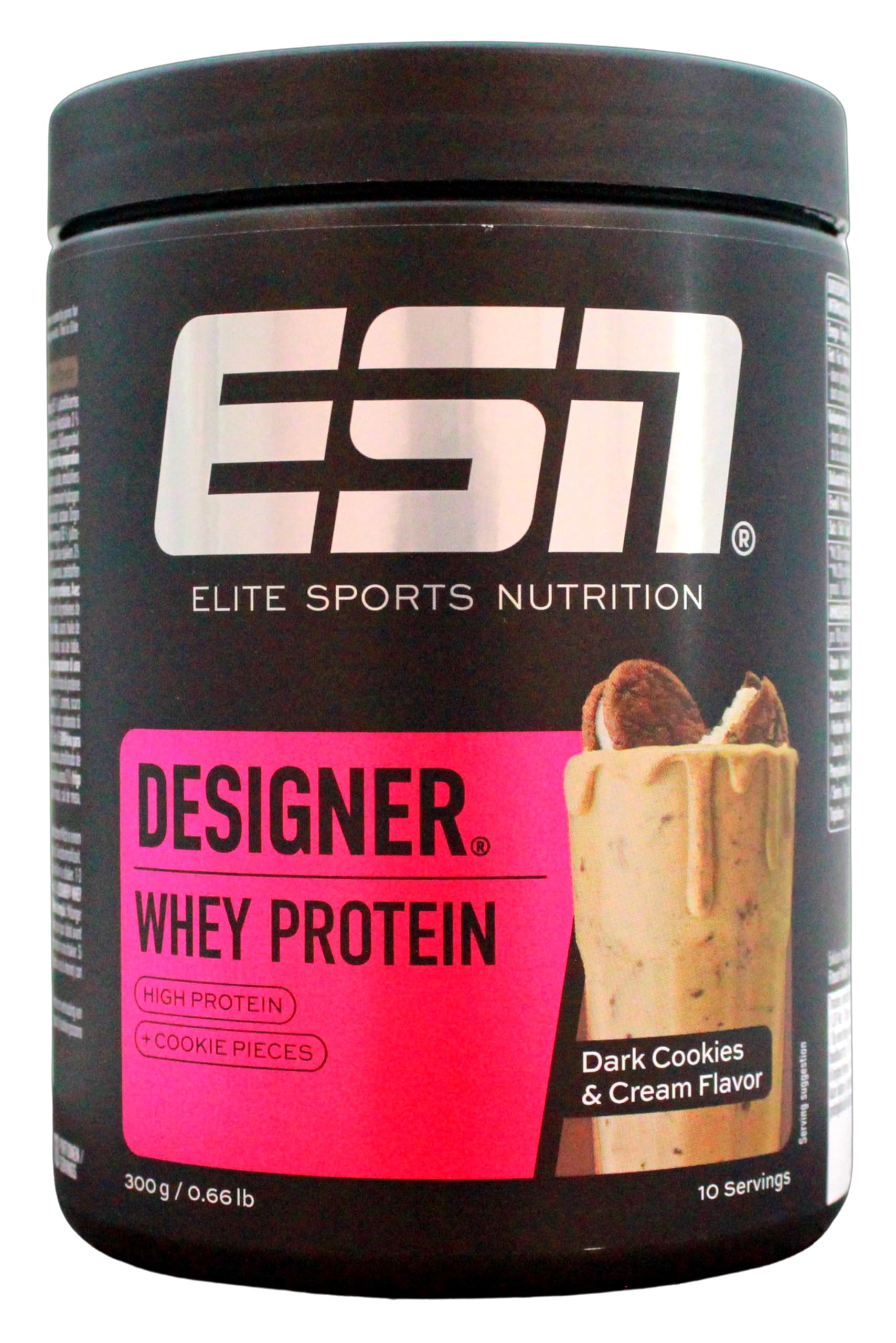 ESN Designer Whey Protein Dark Cookies & Cream Flavor Getränkepulver, 3er Pack (3 x 300g)