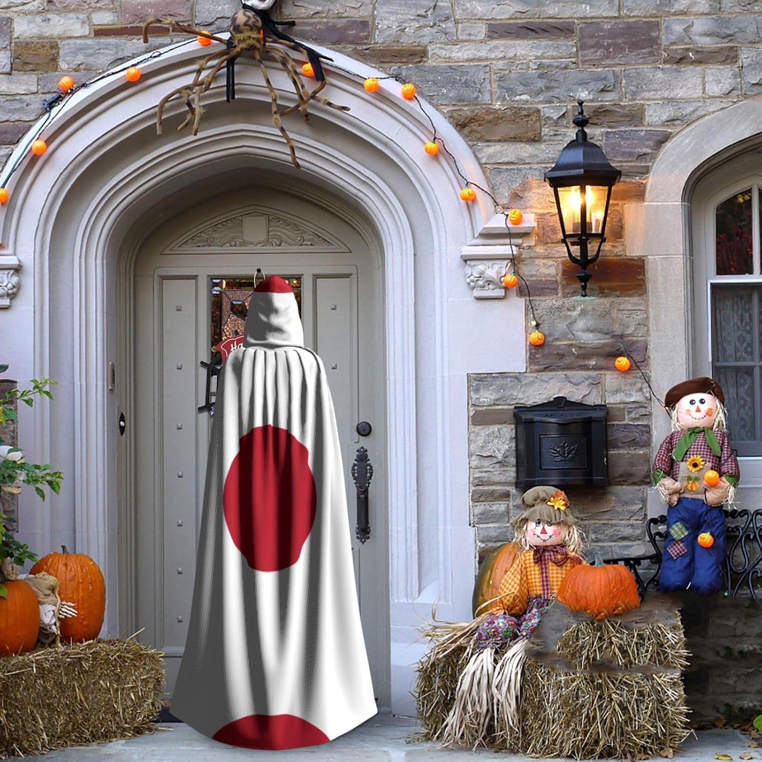 Japanese flag Unique Darkness Poncho Shawl - Customizable Wearable Blanket for Women, Perfect Halloween Costume Accessory, Knight, Akatsuki, and More