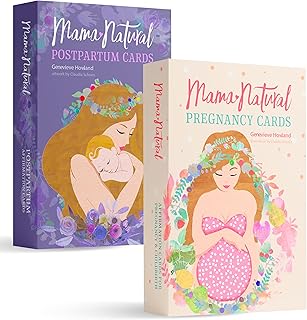 Mama Natural Pregnancy & Postpartum Affirmation Cards for Women | 100 Up...