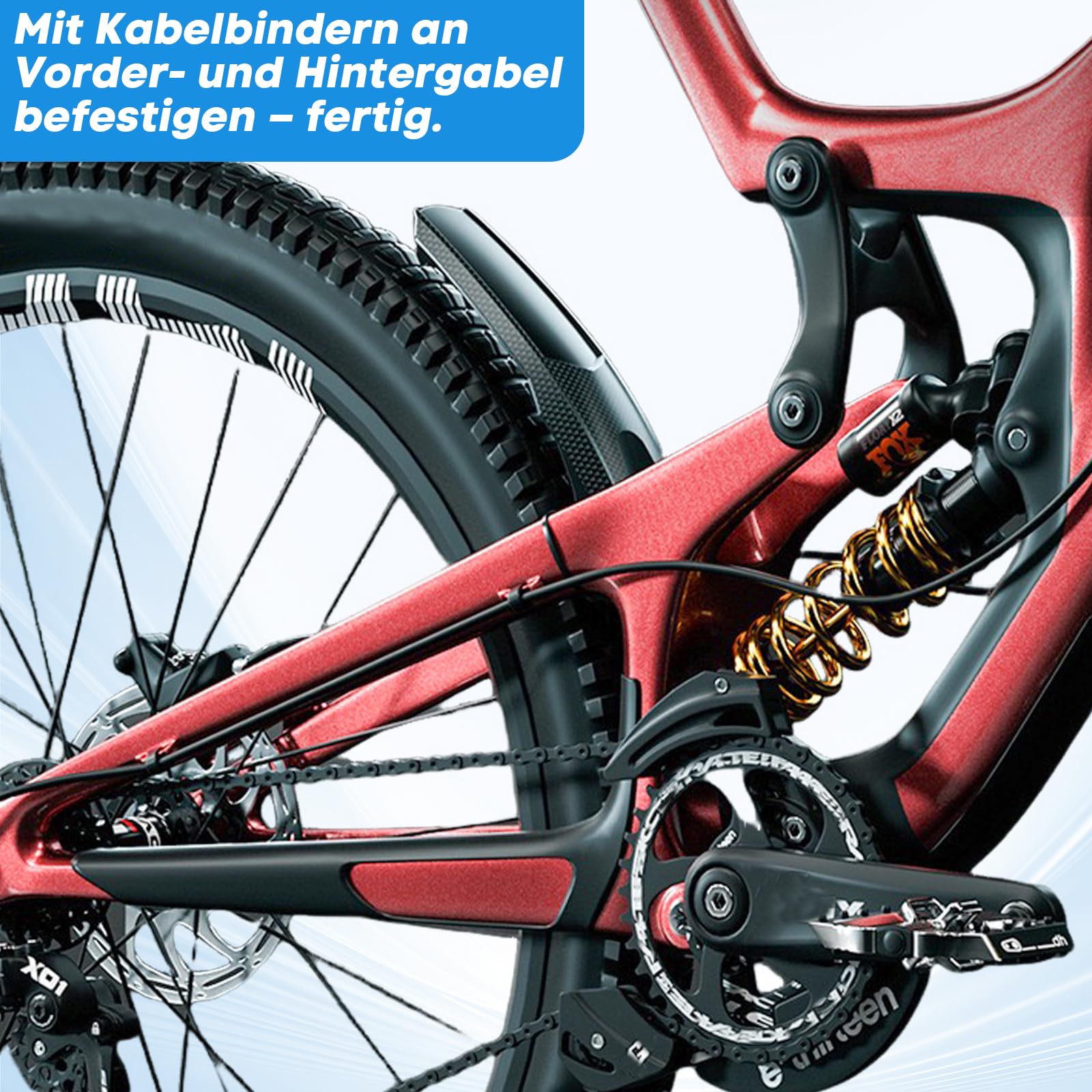 Błotnik do roweru górskiego, zestaw MTB z przodu i z tyłu, błotnik rowerowy Mudguard, Quick-Release, ochrona przed zachlapaniem, do rowerów górskich i szosowych 20-29 cali