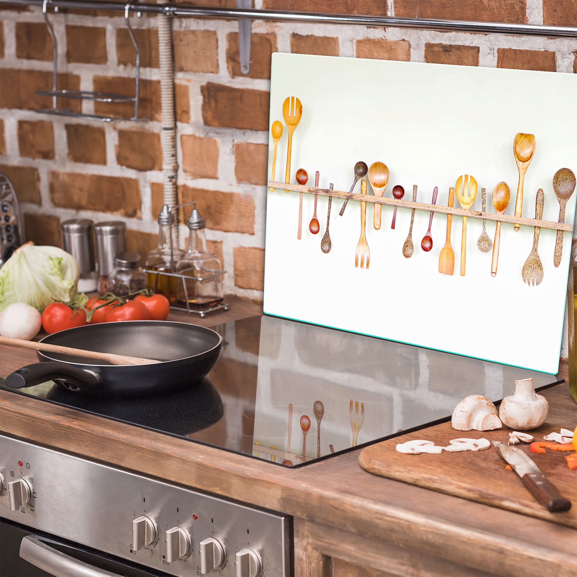 Piastra Coprifornelli In Vetroceramica Rosa - Paraschizzi Per Piano Cottura, Design Moderno Rosso E Nero - Foto 11