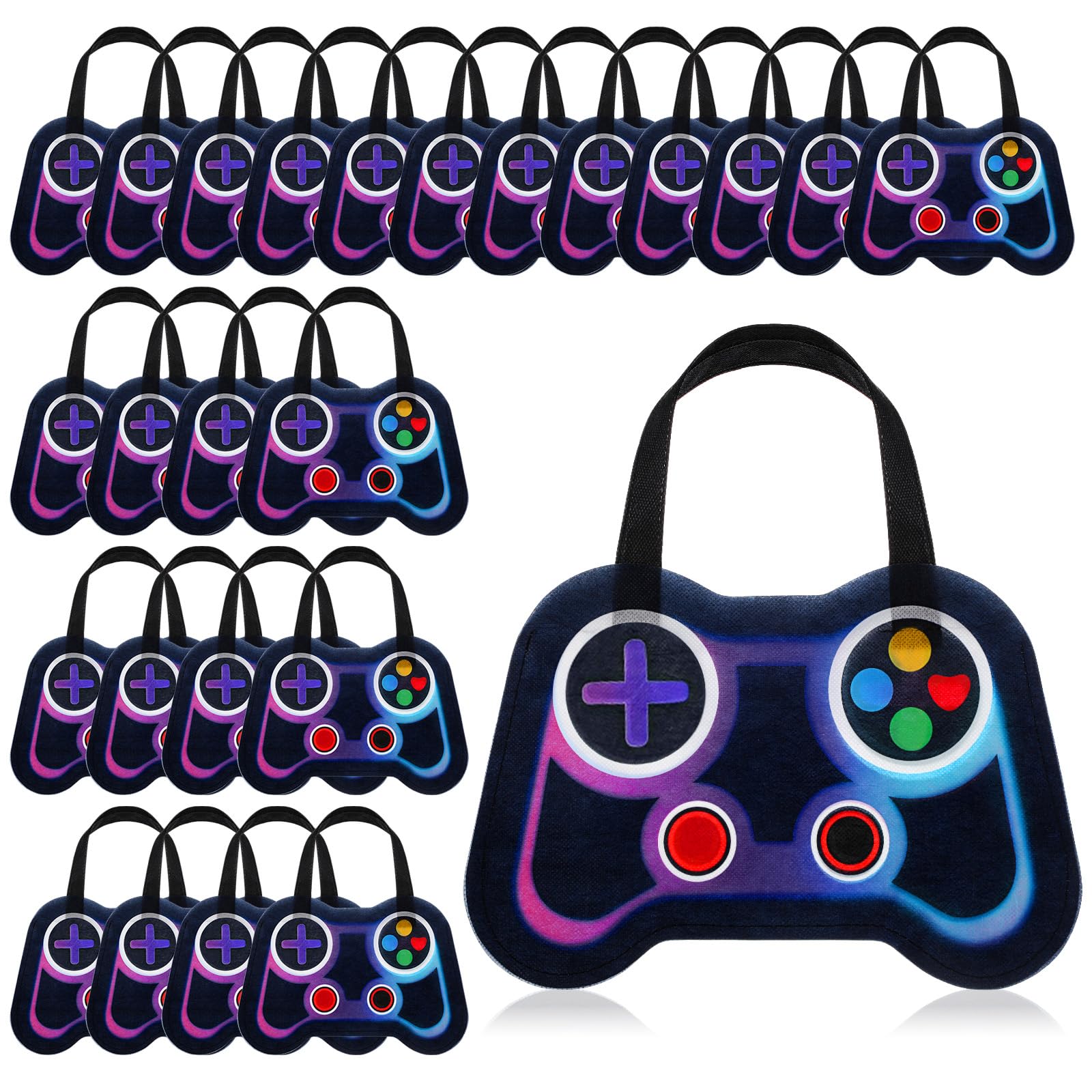 Silkfly 24 Video Game Party Favor Bags, Reusable, Neon Colors