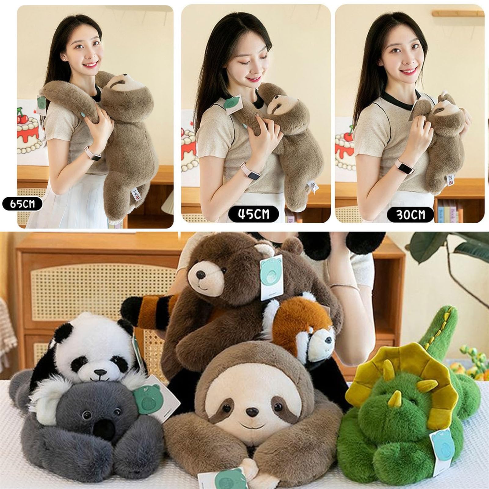 Gewichteter Teddybär für Erwachsene, gewichtete Plüschtiere, gewichtete Tiere gegen Angstzustände, 65 cm großer Kuschelteddy für Erwachsene (Panda,65cm/25.59in)