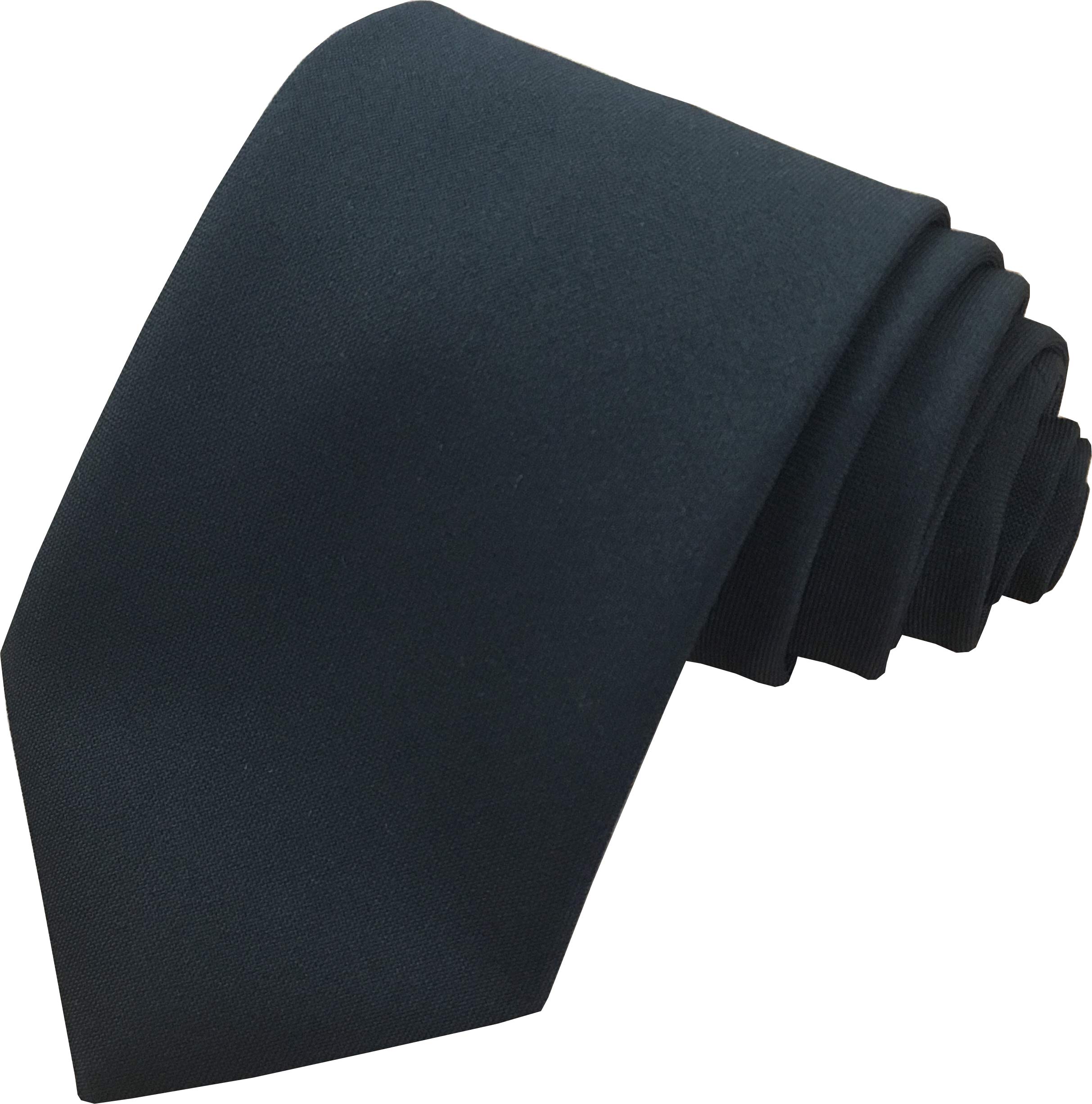 Great British Tie Club Men's Black Plain Matt Standard Length Business Formal Neck Ties (Black)