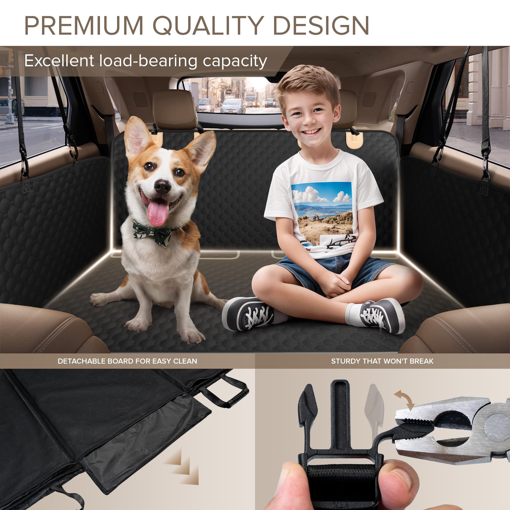 Cubierta Asiento Coche Perro Impermeable para CRIDER 2010-2023, Alfombra de Asiento de Estilo Hamaca Protector Antidesliante Mascotas Perros Accesorios