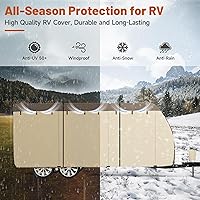 Vista 6 de Umbrauto - Cubierta para remolque de viaje RV de 35-38 pies, con techo de 7 capas, impermeable y a prueba de viento, incluye 4 fundas para llantas