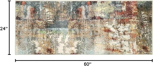 Miniatura 117 de Morebes Alfombra de cocina lavable abstracta de 2 x 3 pulgadas, colorida alfombra de baño pequeña, antideslizante, suave, alfombra