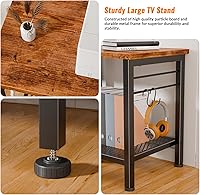 Vista 7 de Furologee Soporte de TV para televisores de hasta 65 pulgadas, centro de entretenimiento con estantes de almacenamiento abiertos, soportes