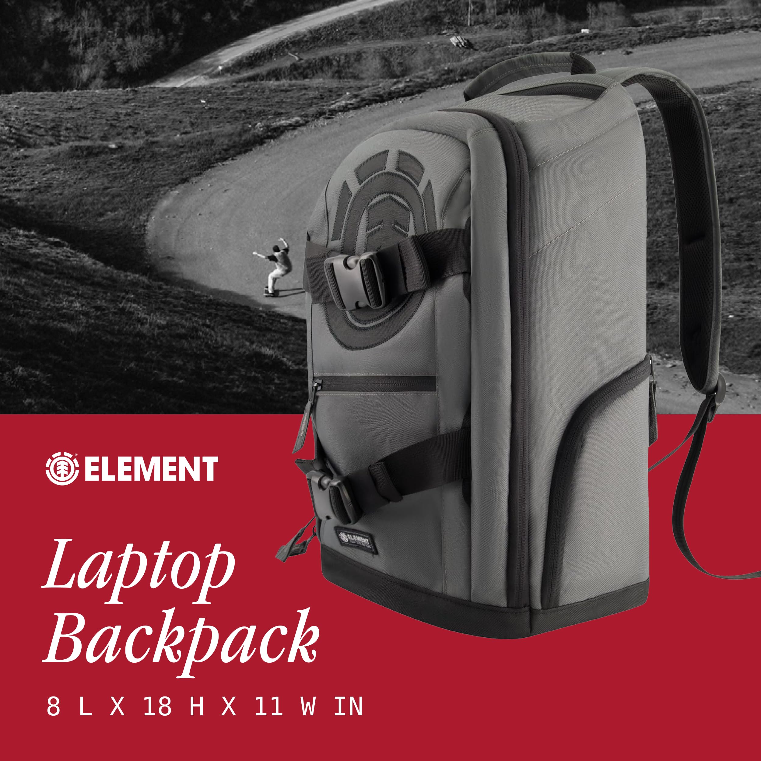 Element Mohave Backpack, 15 Inch Laptop, Padded Computer Bag for Commute Or Travel Mochila, Piedra, Talla única Unisex Adulto