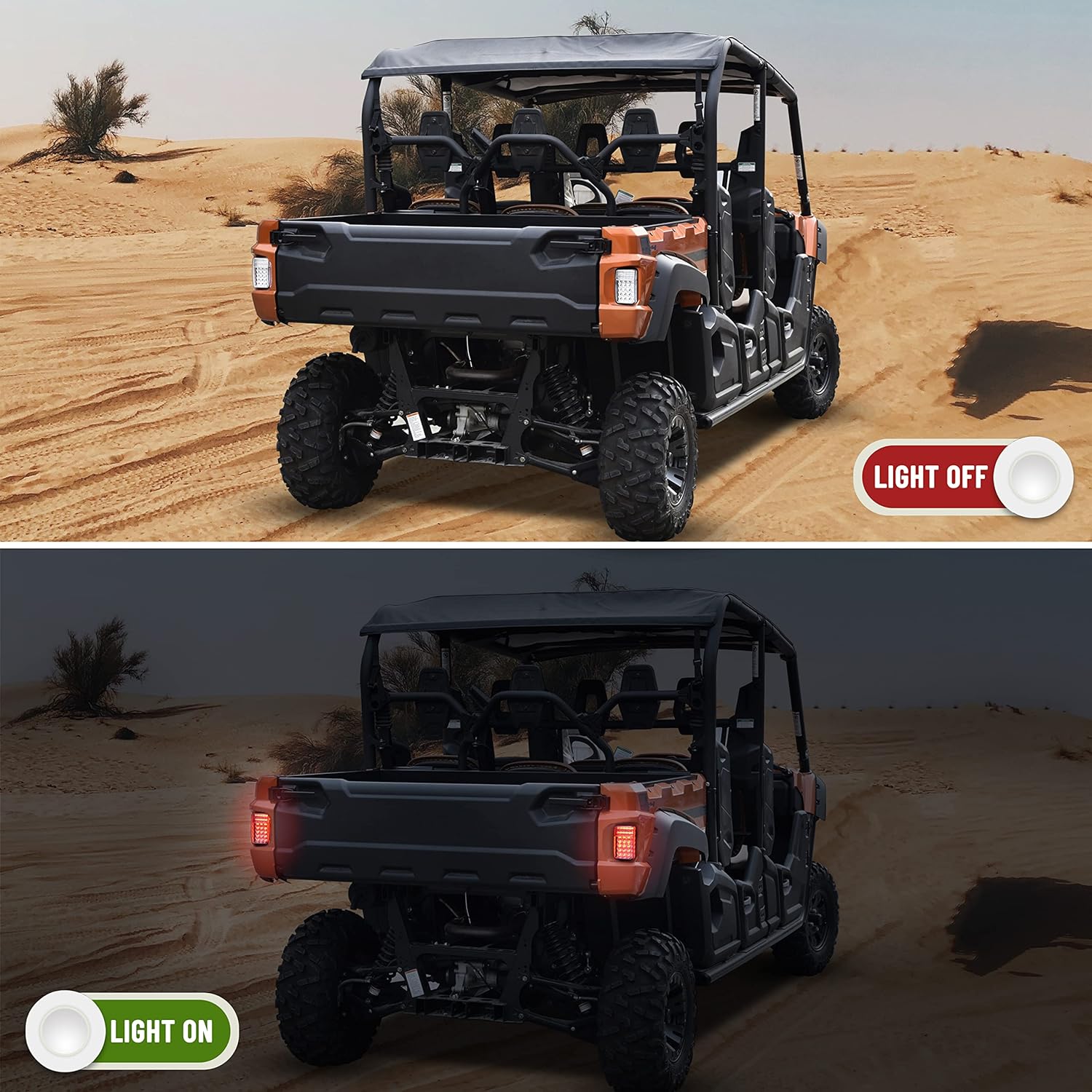 SAUTVS LED Tail Light Brake Light Taillight for Yamaha Rhino 450 660 700 Grizzly Big Bear Bruin Kodiak Wolverine Rhino Viking VI Accessories (2PCS, Replace #5KM-84710-01-00)