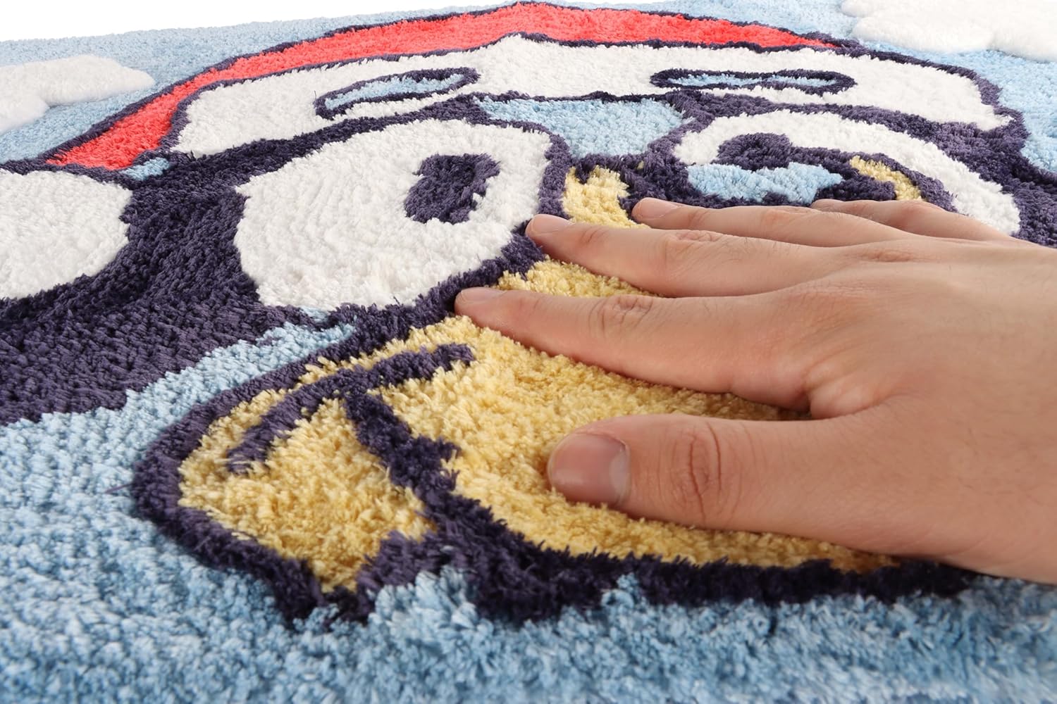 Jay Franco Kids Christmas Tufted Bath Rug – 20” x 30” Inches Non-Slip Plush Mat with Latex Backing, Ultra-Soft Absorbent Carpet, Official Licensed Product, Blue - Bluey