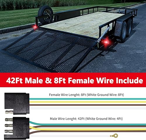 Miniatura 9 de Luces de remolque con kit de arnés de cableado de remolque de 50 pies - Sistema completo de iluminación LED impermeable