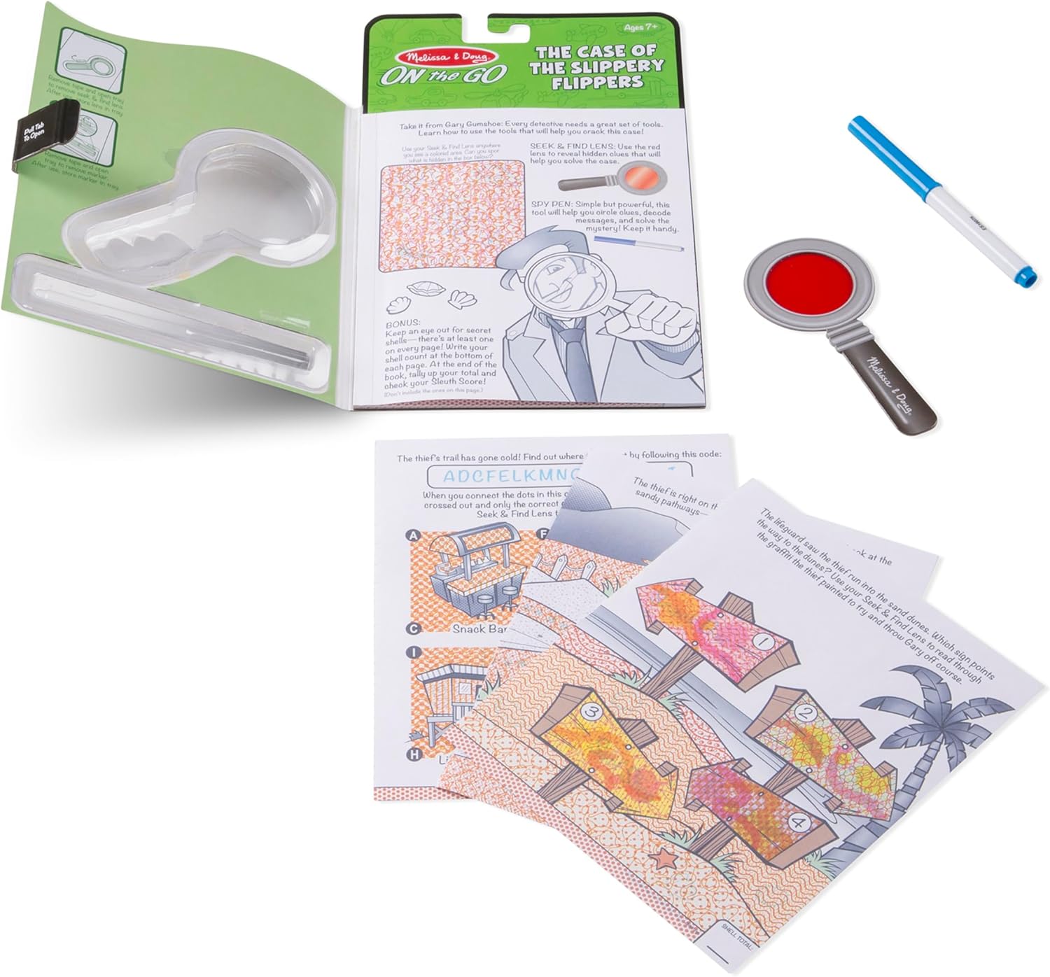 Melissa & Doug On The Go Secret Decoder Activity Book - The Case of The Slippery Flippers