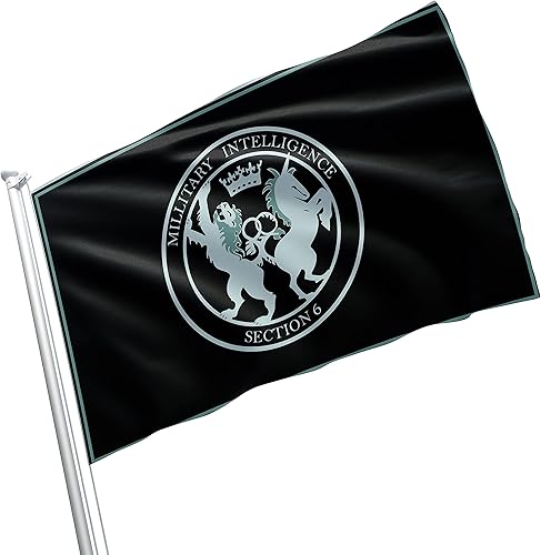 James Bond The Secret Intelligence Service SIS MI6 GB Gran Bretaña British Royal Union Jack Elizabeth Queen - Bandera de 3 x 5 pies, color vivo,