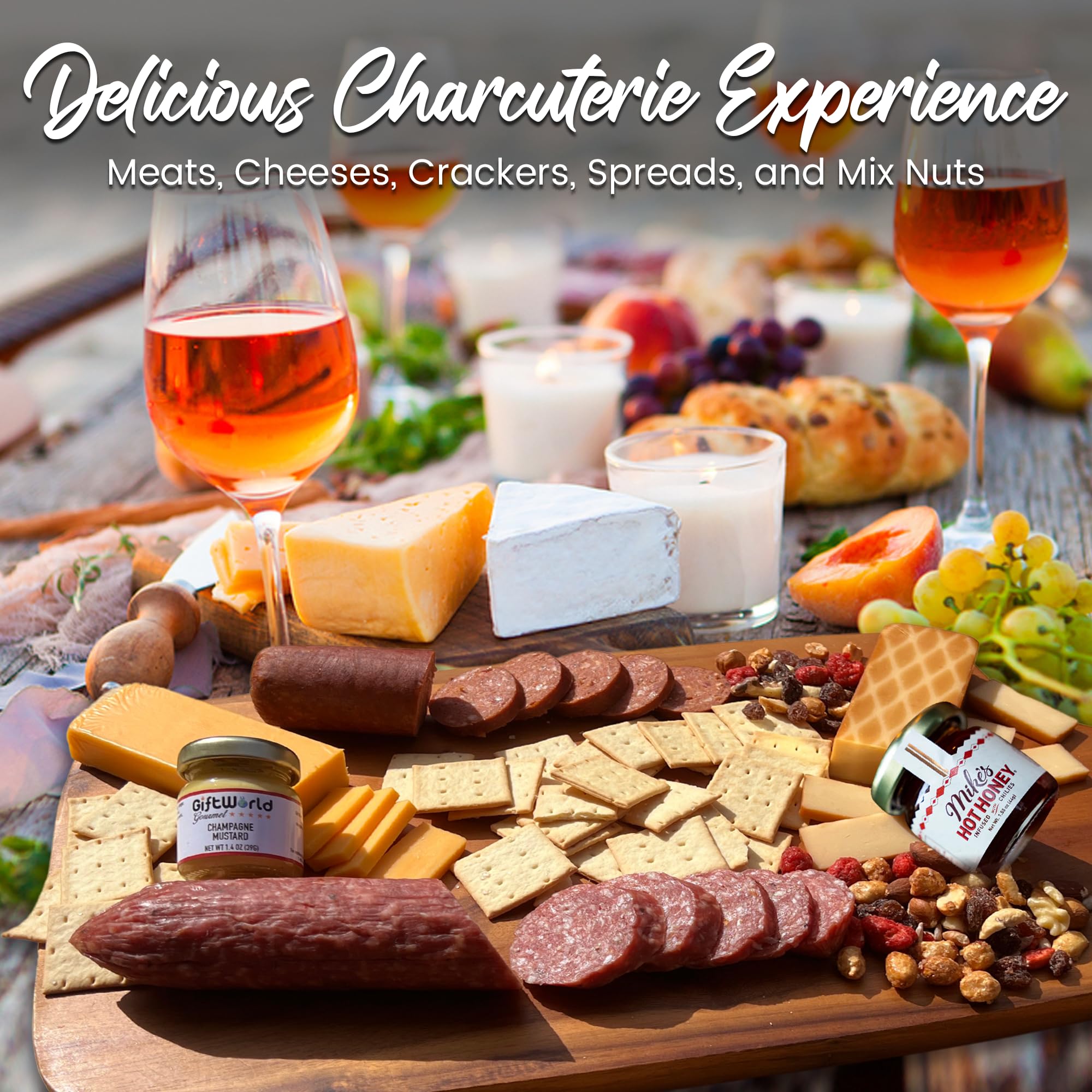 GiftWorld Cesto regalo per salumi estivi di manzo, salumi, articoli alimentari per salumi, cesti regalo di carne e formaggio, regali alimentari per uomini e donne, campionatore di carne per affari