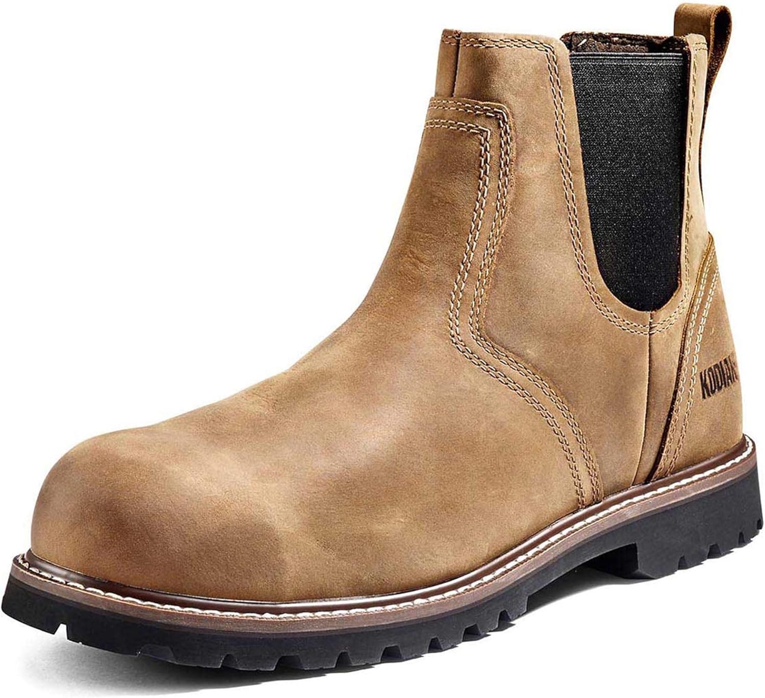 Kodiak Men's McKinney Composite Toe Water-Resistant Chelsea Industrial Boot, Brown, 15 Wide