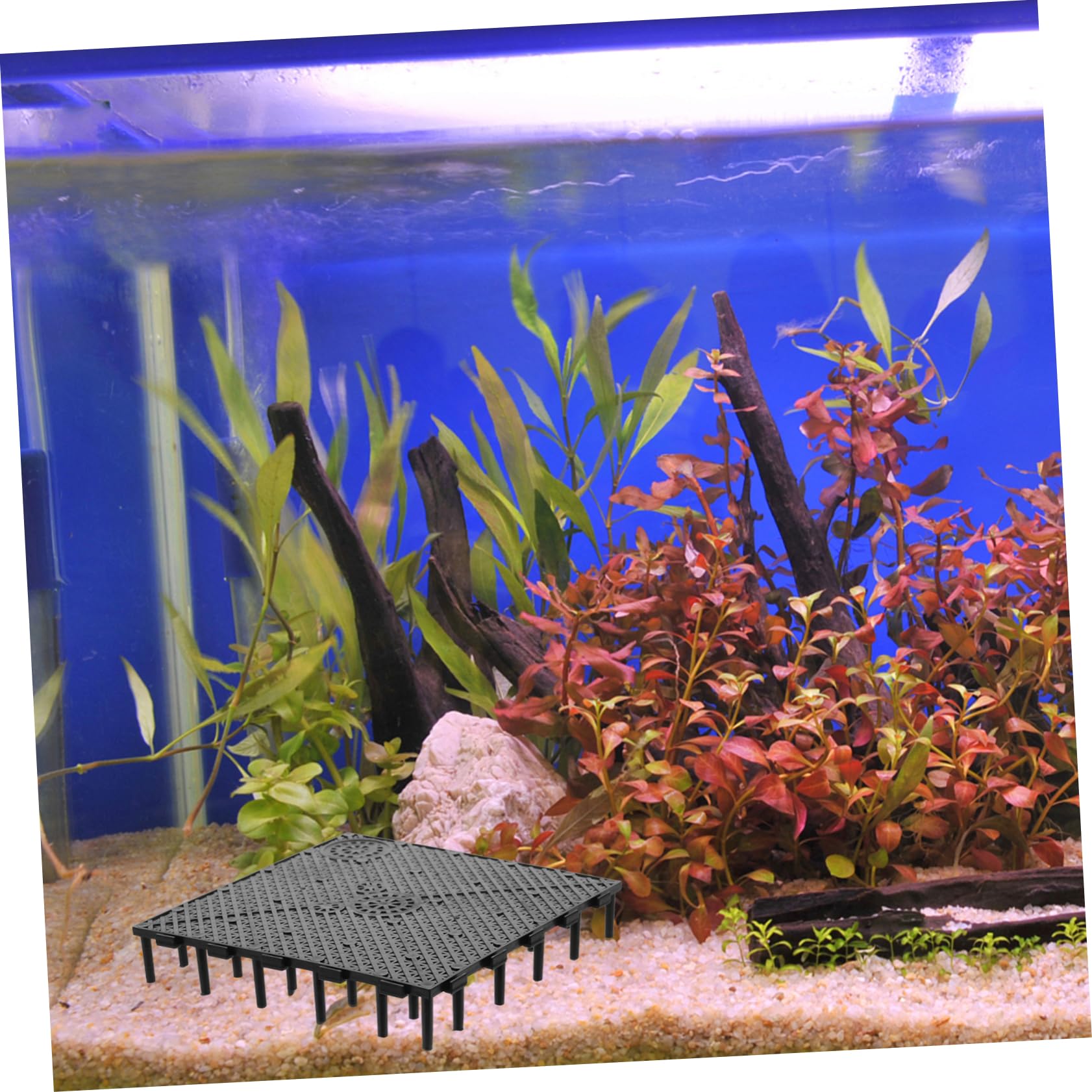 PVC Filterplatte für Aquariumboden 10 Stück Schwarz mit Zähigkeit und Nut Feder Verbindung zur Zucht von Meeresfischen und Fischbecken