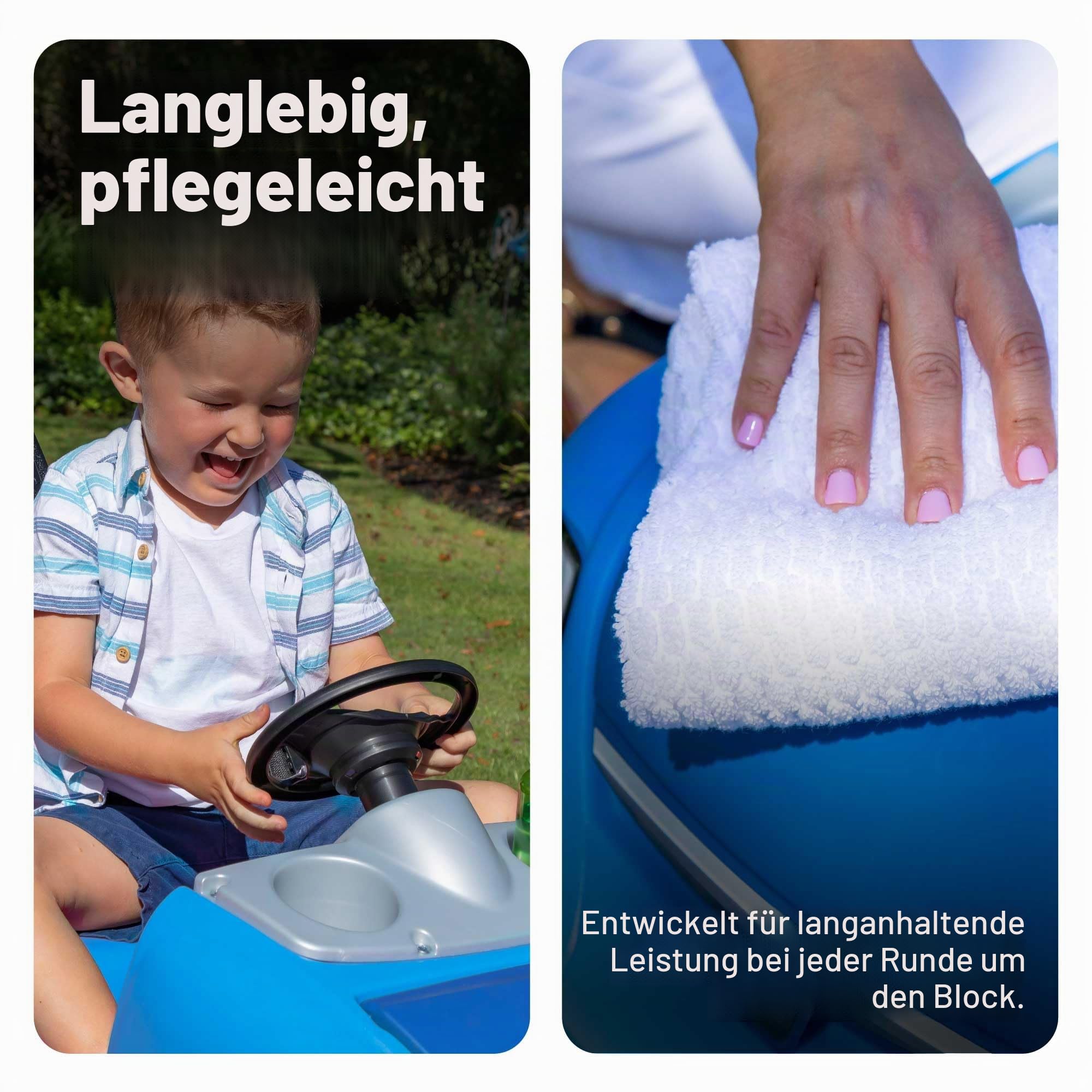 Step2 Whisper Ride Kinderauto/Rutscher in Blau | Spielzeug Auto mit Schiebestange | Kinderfahrzeug/Rutscherauto ab 1.5 Jahre