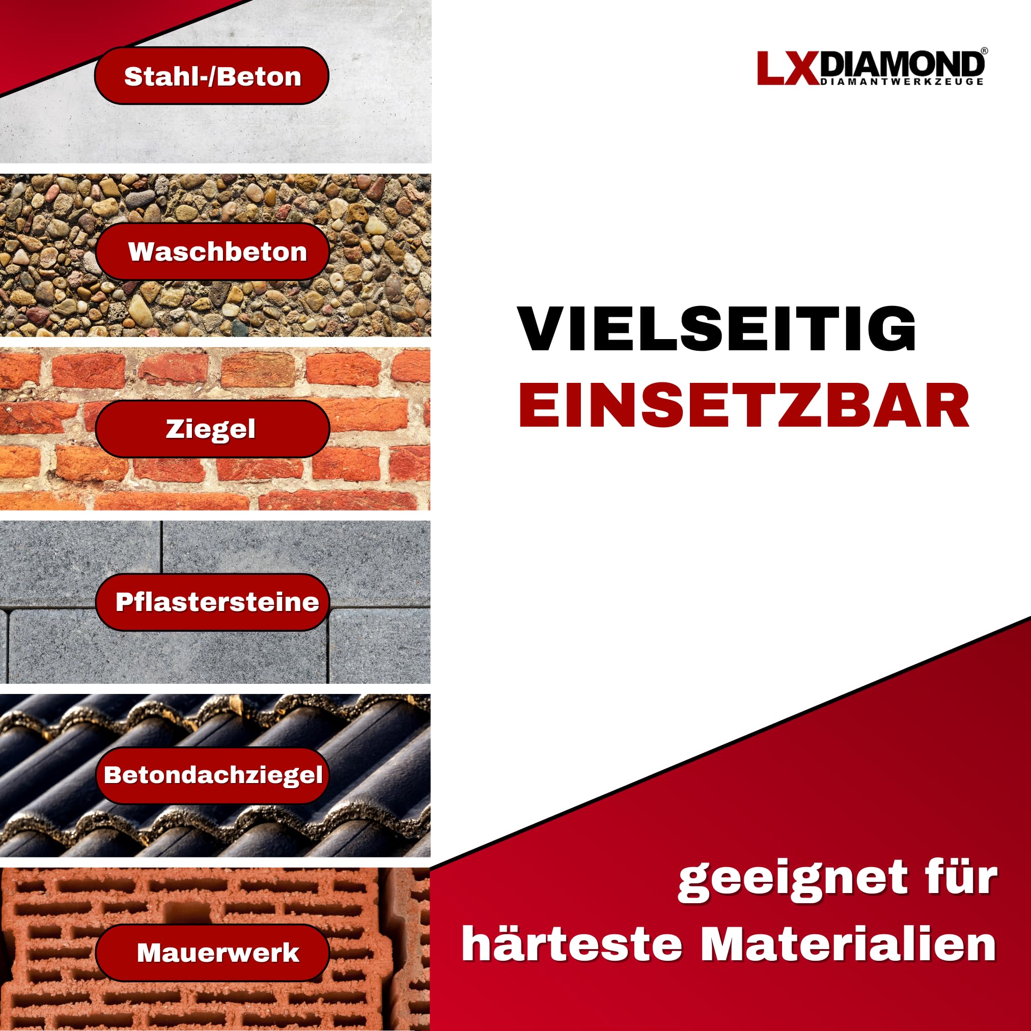 2x Diamant-Trennscheibe 150mm x 22,23mm für Winkelschleifer Mauernutfräse Schlitzfräse - 150mm Diamantscheibe für Stein Beton Ziegel Mauerwerk - 150 mm Steinscheibe in Profi Qualität