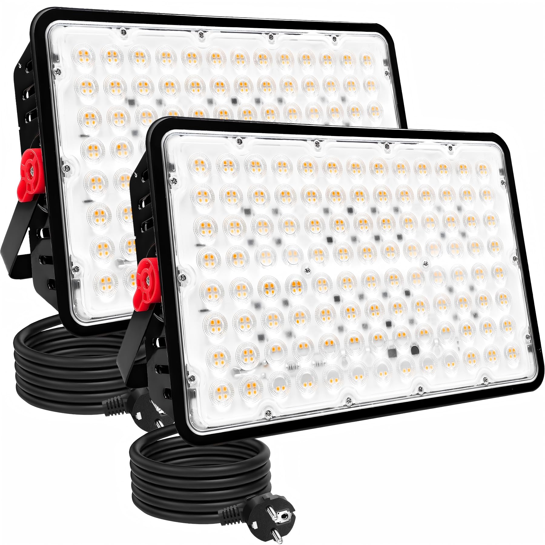 400W LED Strahler Außen, 2 Stück Superhell 40000LM Led Strahler Warmweiß 3000K Leds Scheiwerfer Flutlicht IP66 Wasserdicht led Außenstrahler für Innenhof Auffahrt Korridor Rasen