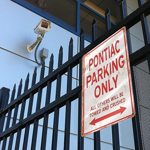 Miniatura 7 de CAIRUO Letrero de estaño Pontiac Parking Only Vintage Look 8 x 12 pulgadas, letreros de metal para el hogar, jardín, bar, cafetería