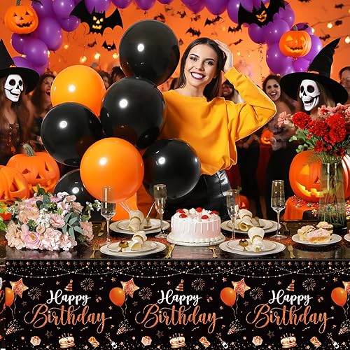 Vista 115 de Tudomro 3 manteles rectangulares de plástico para decoración de fiesta de cumpleaños, para mujeres y hombres, suministros de fiesta de baby shower