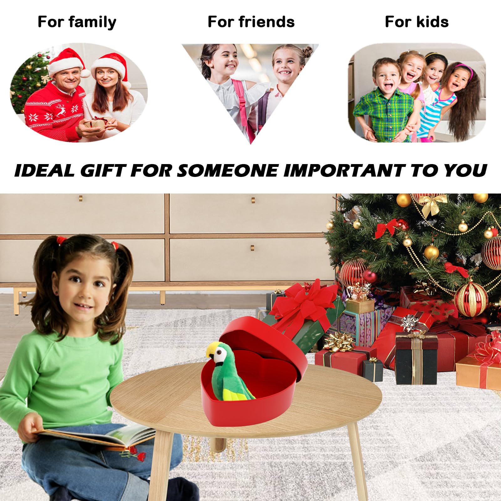 zhidiloveyou 7.9" Parrot Stuffed Animal Plush Cute Small Bird Toy Gifts for Girls Boys, Green - Image 6