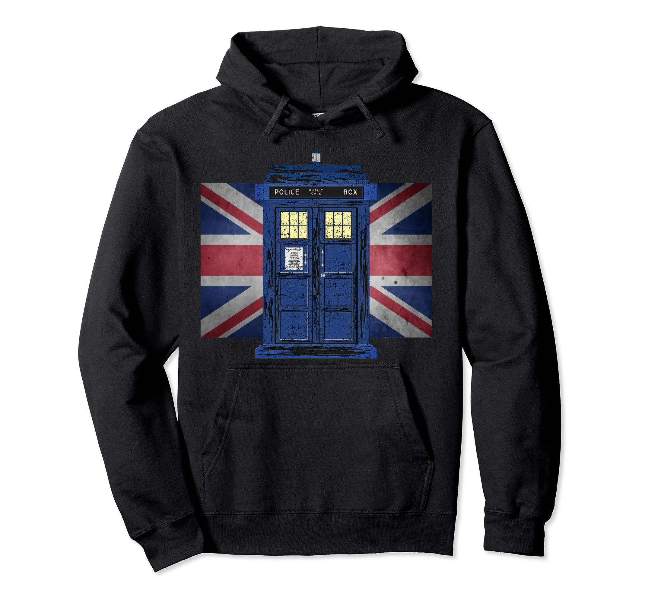 Blue Police Public Call Box - Exclusive Retro 4 Fan Fun Pullover Hoodie