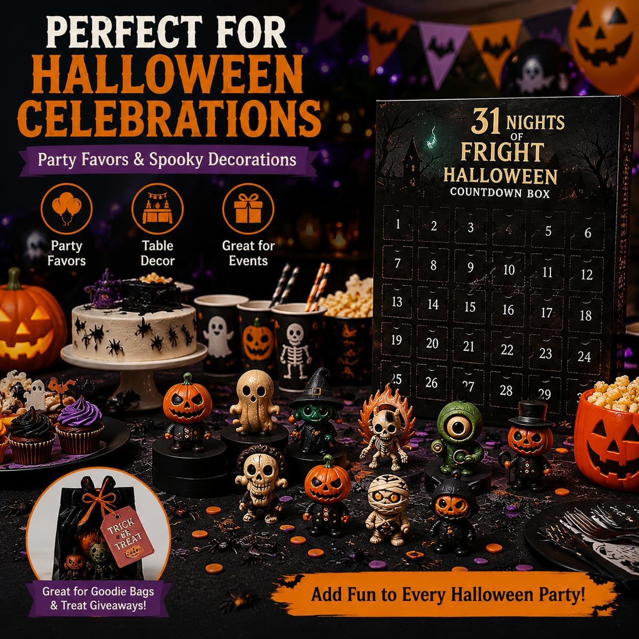 Halloween Advent Calendar 2026, Spooky Mini Collectible Figures (31 Days)