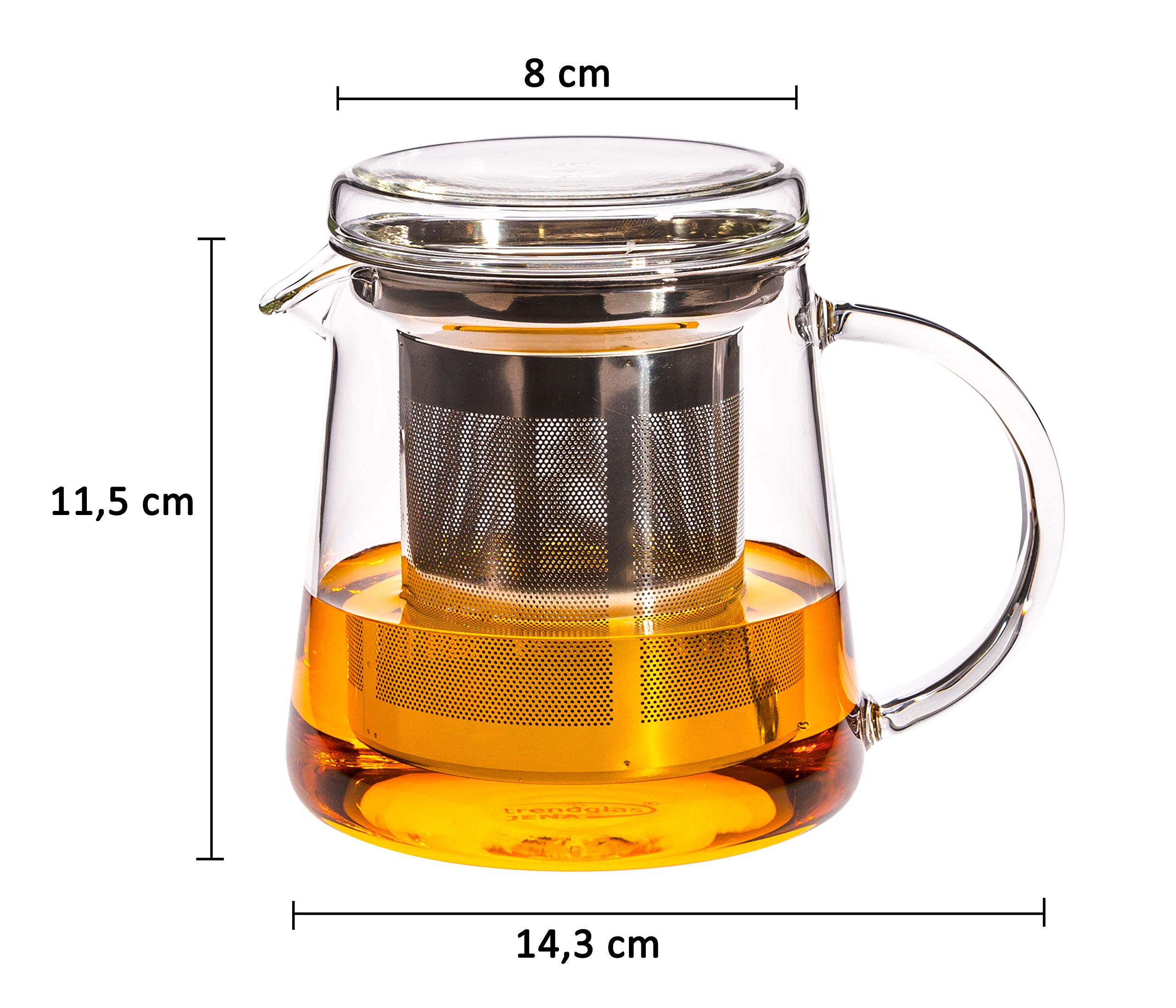Trendglas Jena - FOR TWO – Teiera 0,4 litri con coperchio e filtro in acciaio inox (220051)