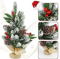 Vista 46 de CCINEE 3Ft Artificial White Tabletop Hinged Christmas Tree with Metal Stand - 130 Branch Tips Mini Christmas Tree for Xmas Party Supplies Home