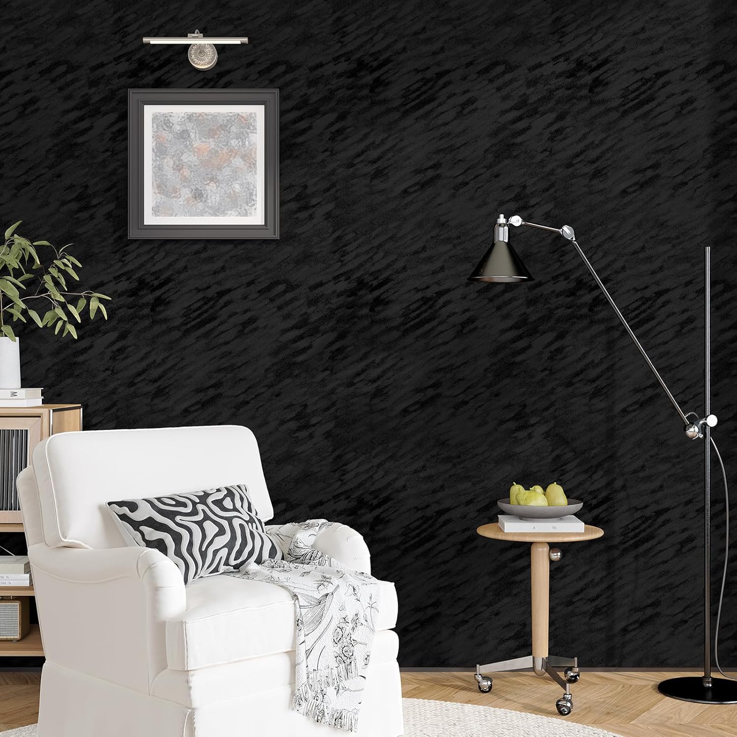 Black Felt Drawer Liner Self Adhesive Velvet Flocking Liner for Jewelry Dresser Shelf Lining 15.7"x160" Soft Velvet Peel and Stick Wallpaper Fuzzy Felt Fabric Black Patterned Contact Paper