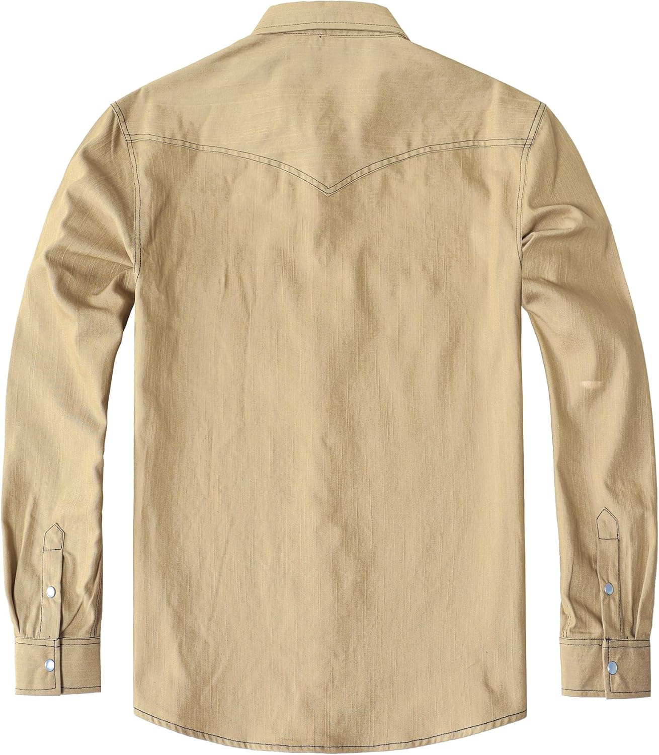 JOGAL Mens Western Cowboy Shirts Long Sleeve Denim Pearl Snap Shirts Regular Fit Work Shirts - Image 4