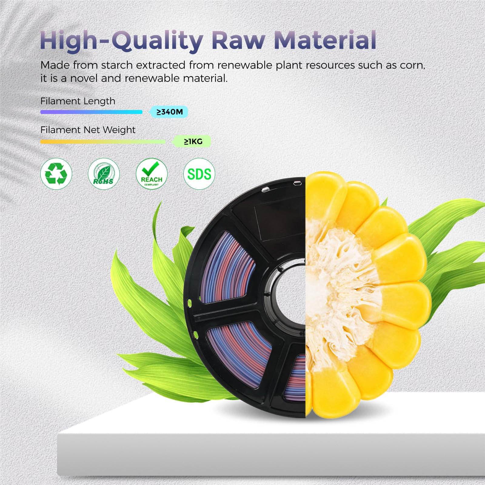 FLASHFORGE Filamento per stampante 3D 1,75 mm, filamenti per stampante 3D 1 kg di bobina - precisione dimensionale +/- 0,02 mm, ecologico, senza fumo e senza odore (rosa e blu, PLA)