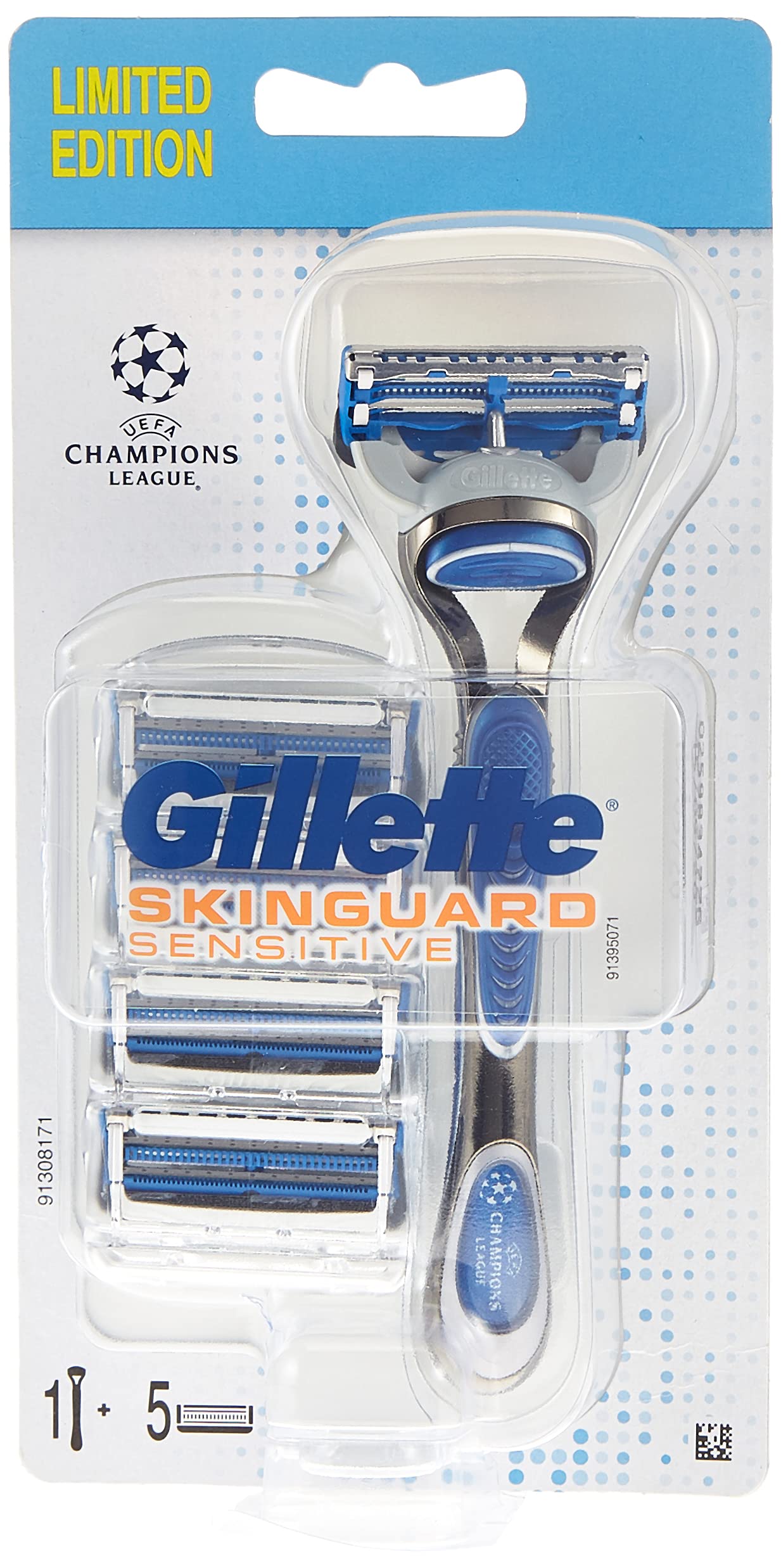 Gillette Skinguard Men'S Razor Handle + 5 Razor Blades Refills