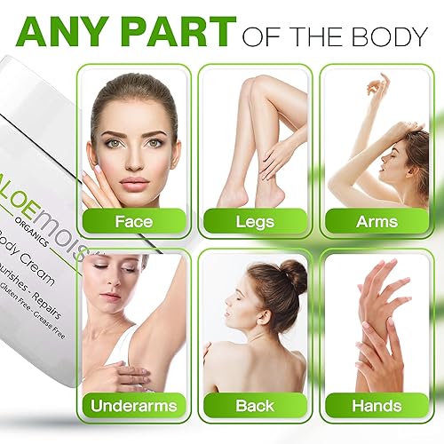 Miniatura 4 de Loción corporal natural de aloe vera, crema hidratante facial y corporal con gel de aloe vera orgánico, aceite de vitamina E, vitamina C, crema de