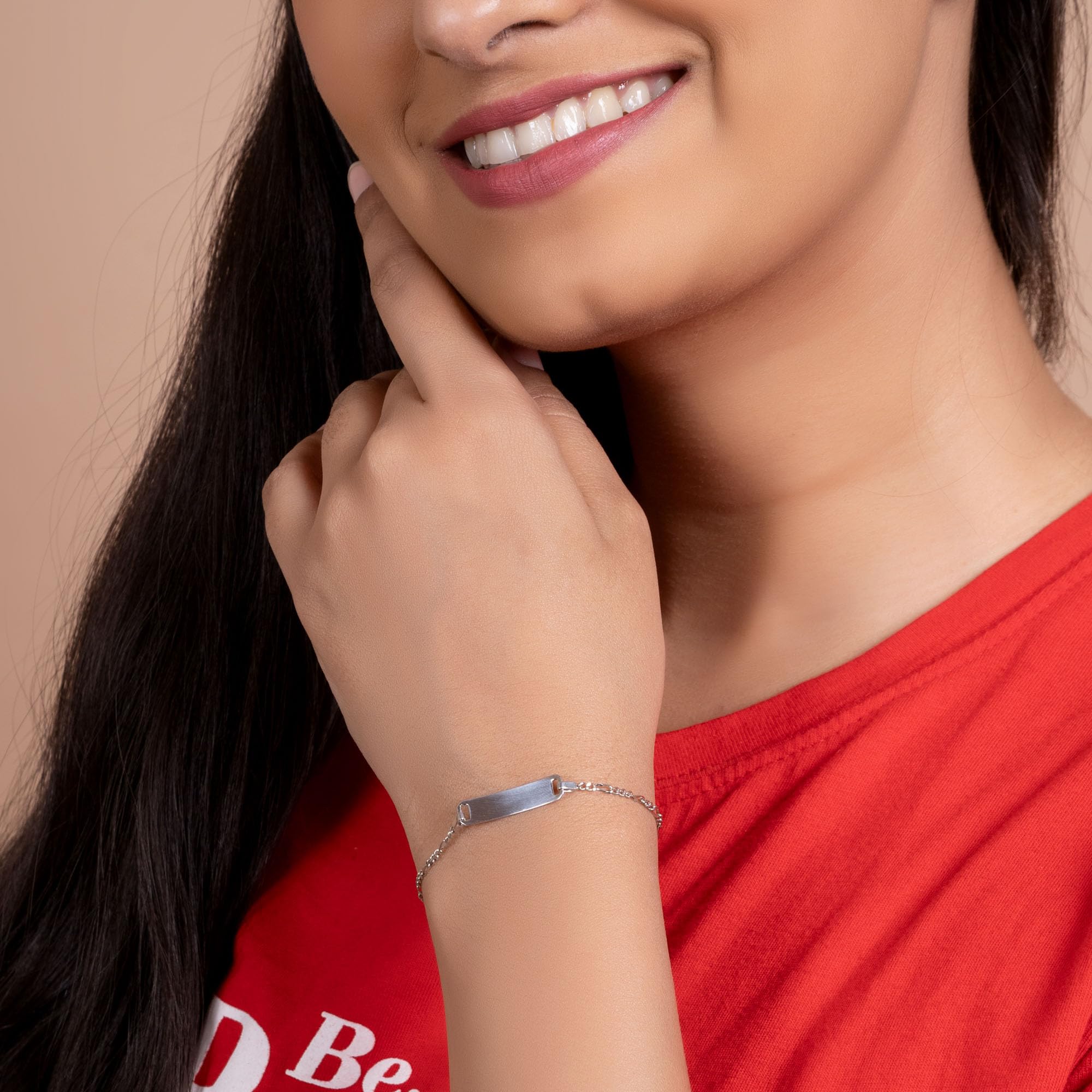 Bling Jewelry Pulsera De Identificación Religiosa Fina Y Personalizada De La Virgen María Delicada Con Cadena Tipo Figaro O Curb Cuban En Plata Esterlina .925 Para Muñeca Pequeña De 6,7 Pulgadas